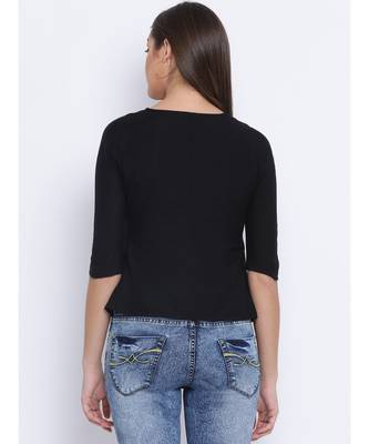 Black Lassy Button Women Top 4