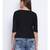 Black Lassy Button Women Top