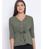 Khaki Laura Buttom Women Top