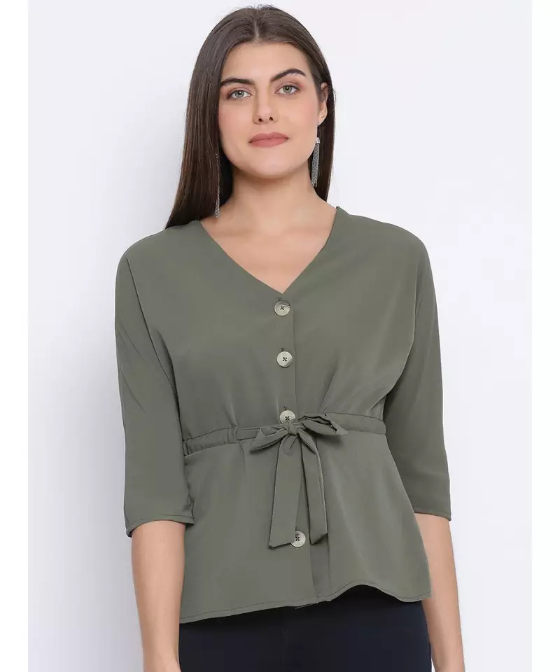 Khaki Laura Buttom Women Top