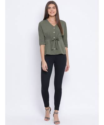 Khaki Laura Buttom Women Top 2