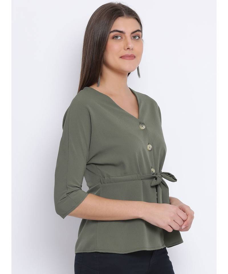 Khaki Laura Buttom Women Top