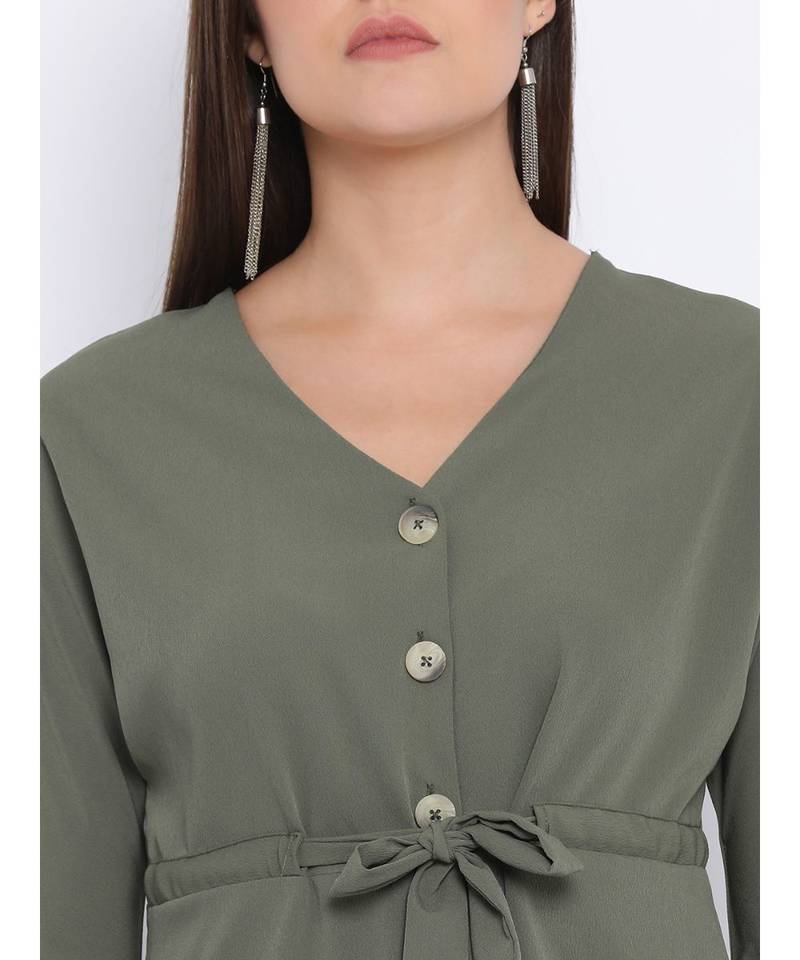 Khaki Laura Buttom Women Top