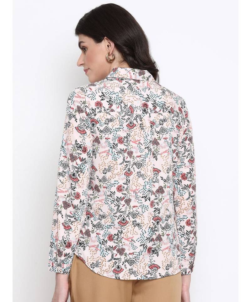 Floral Mana Button Women Shirt