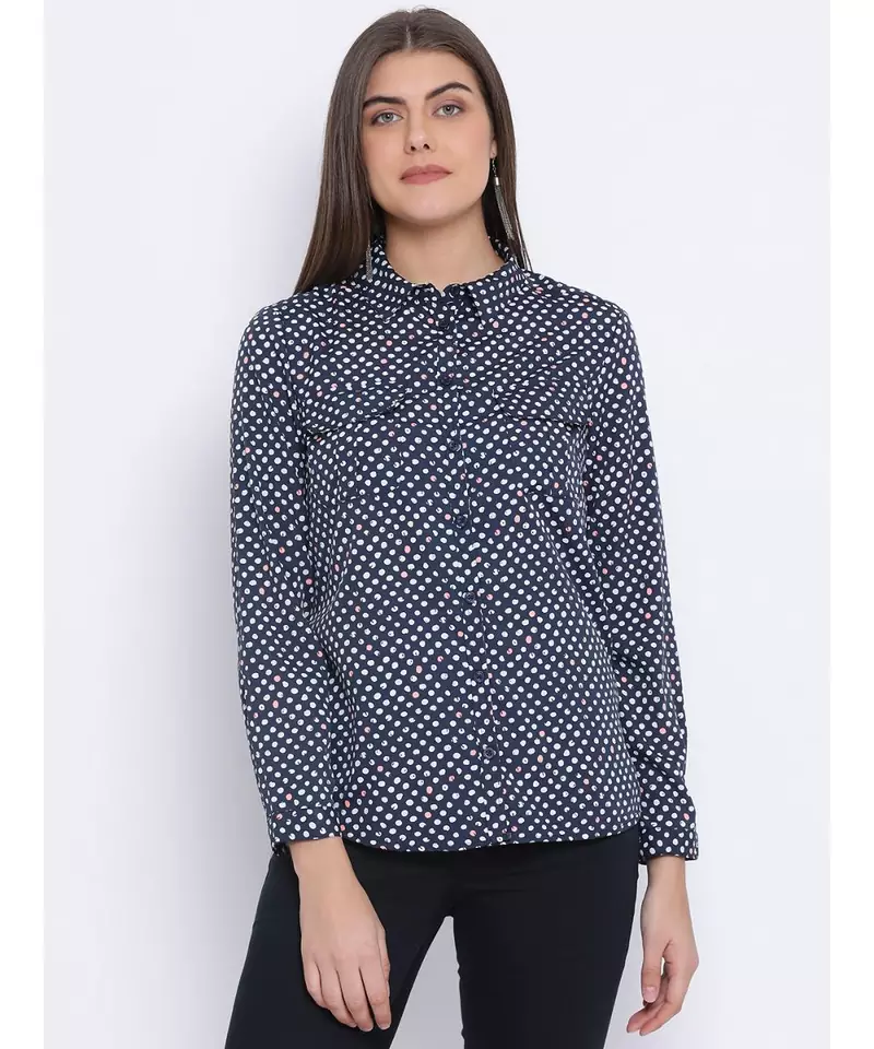 Polka Covertale Button Women Shirt