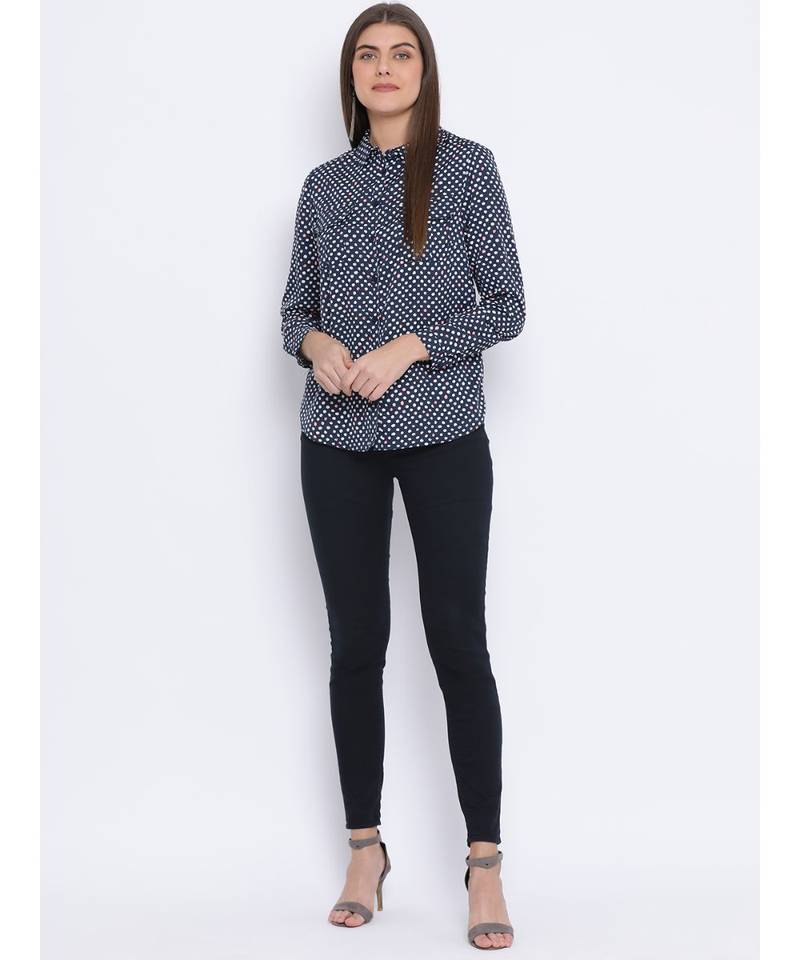 Polka Covertale Button Women Shirt