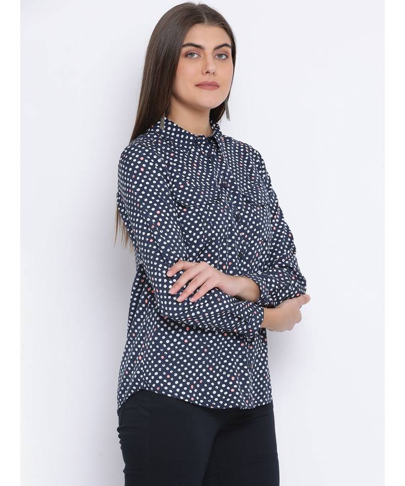 Polka Covertale Button Women Shirt