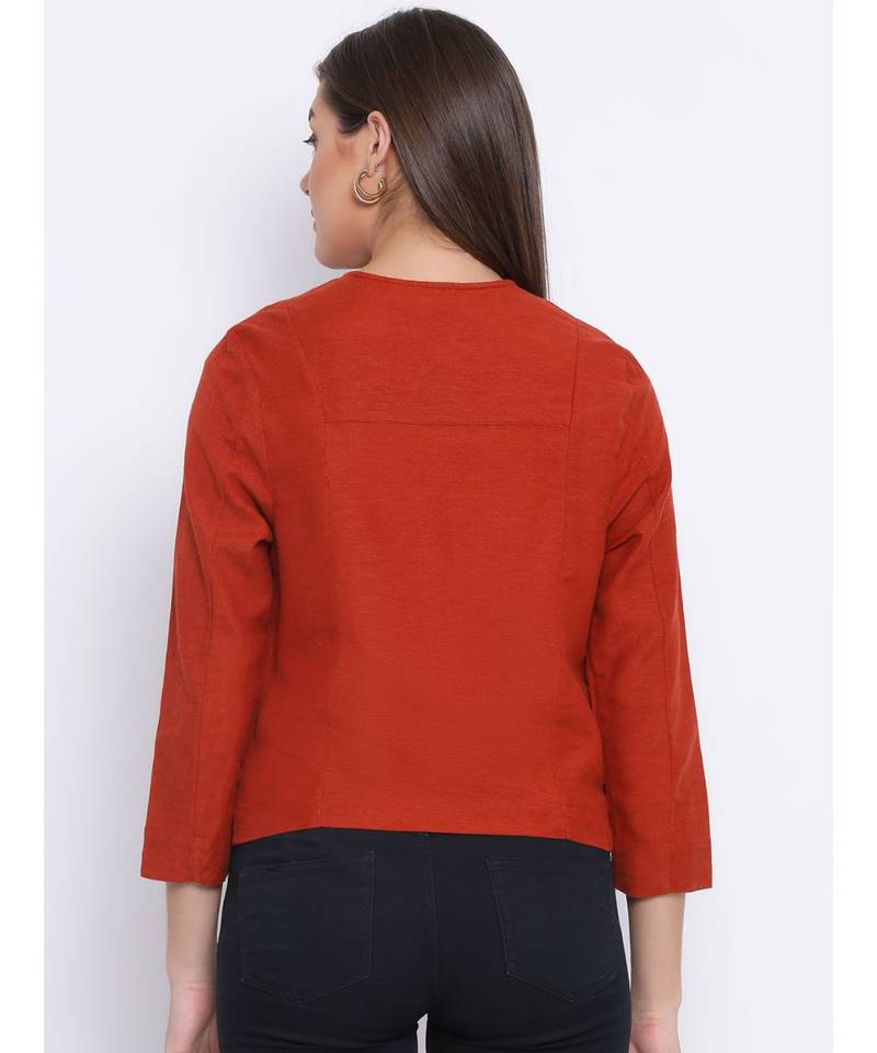 Rust Marine Button Women Jacket