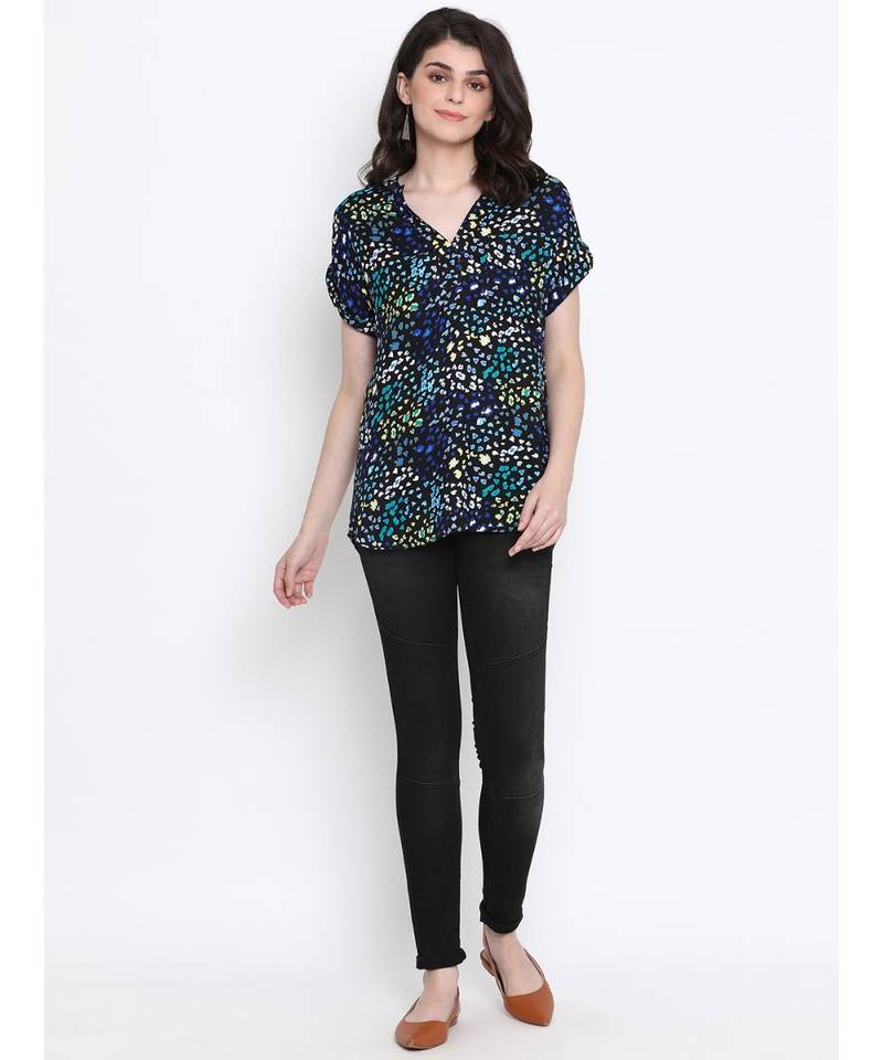 Floral Glitter Classic Women Top