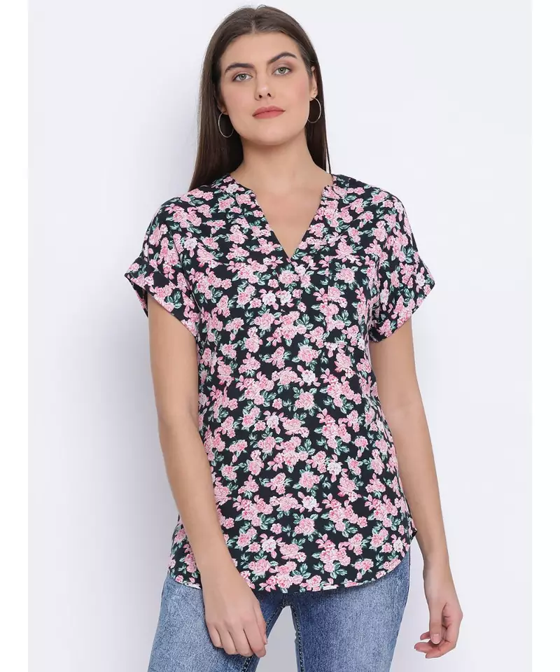 Floral Lamp Turn Women Top