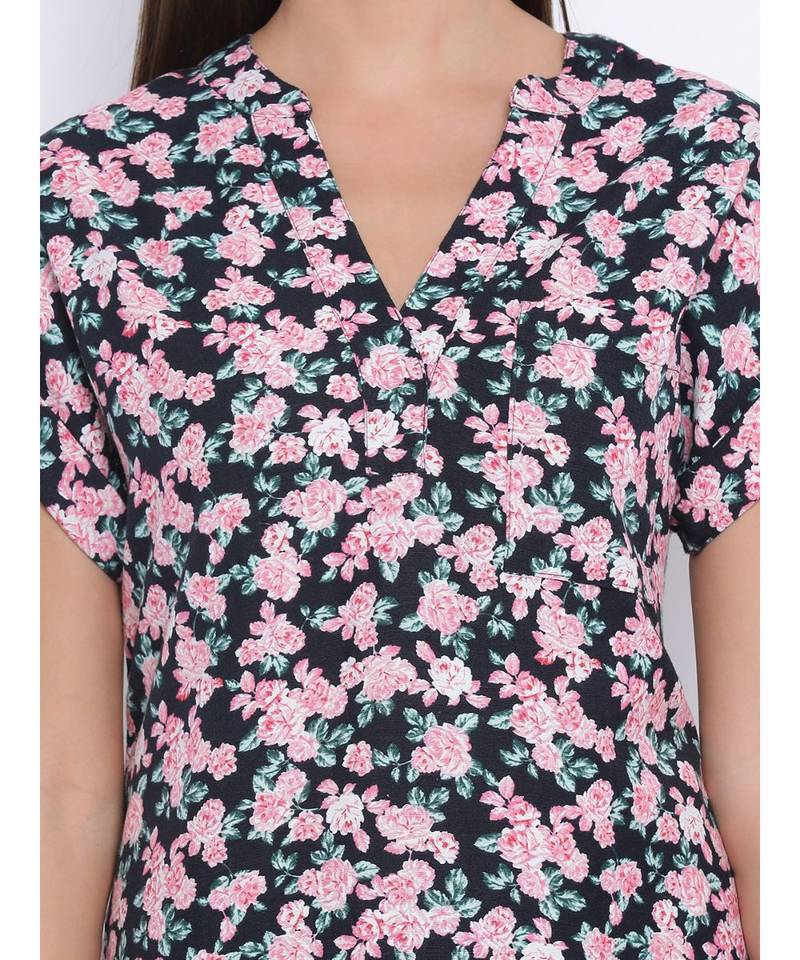 Floral Lamp Turn Women Top