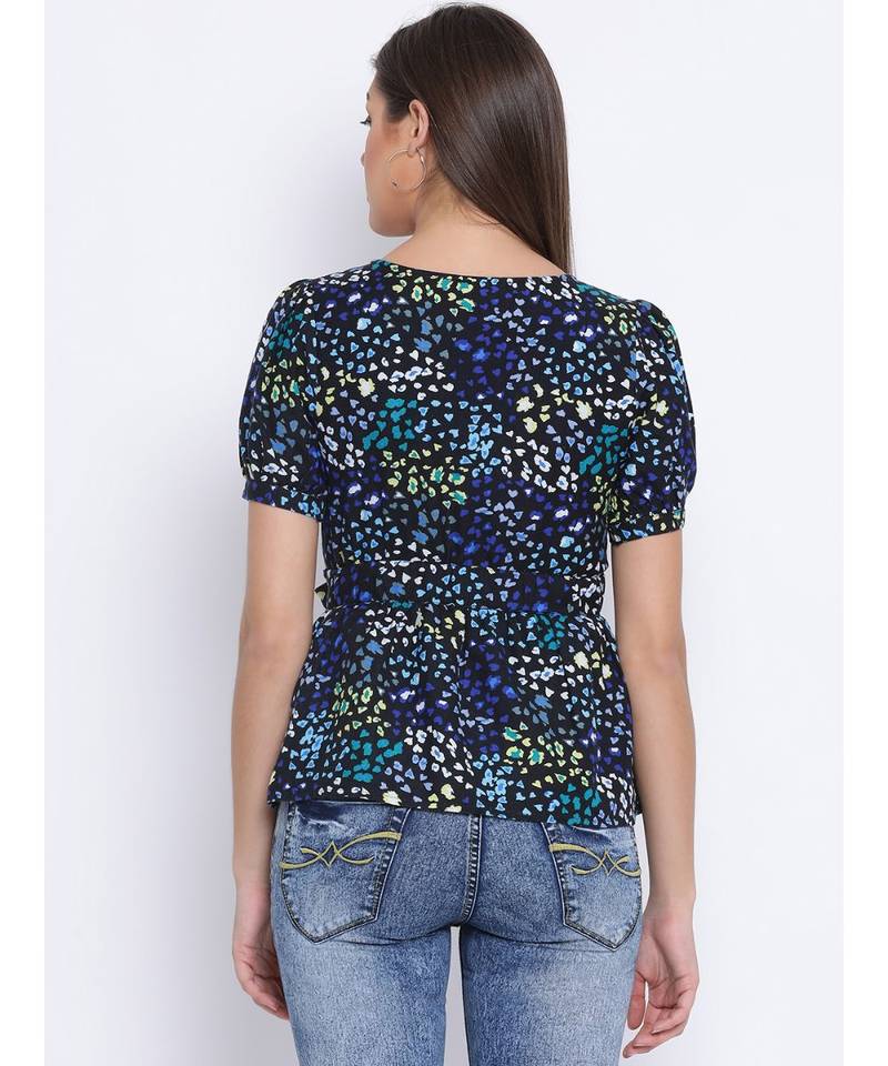Floral Cotton Tie-Knot Women Top