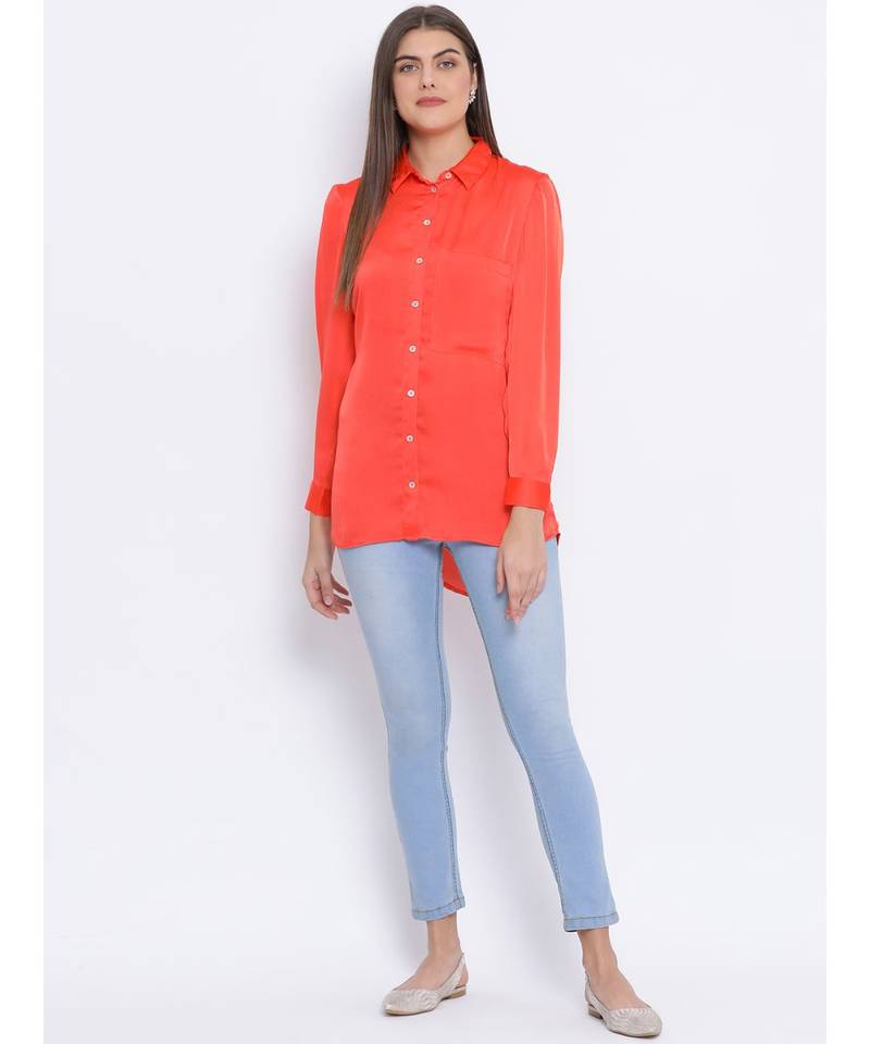 Orange Sassy Women Shirt