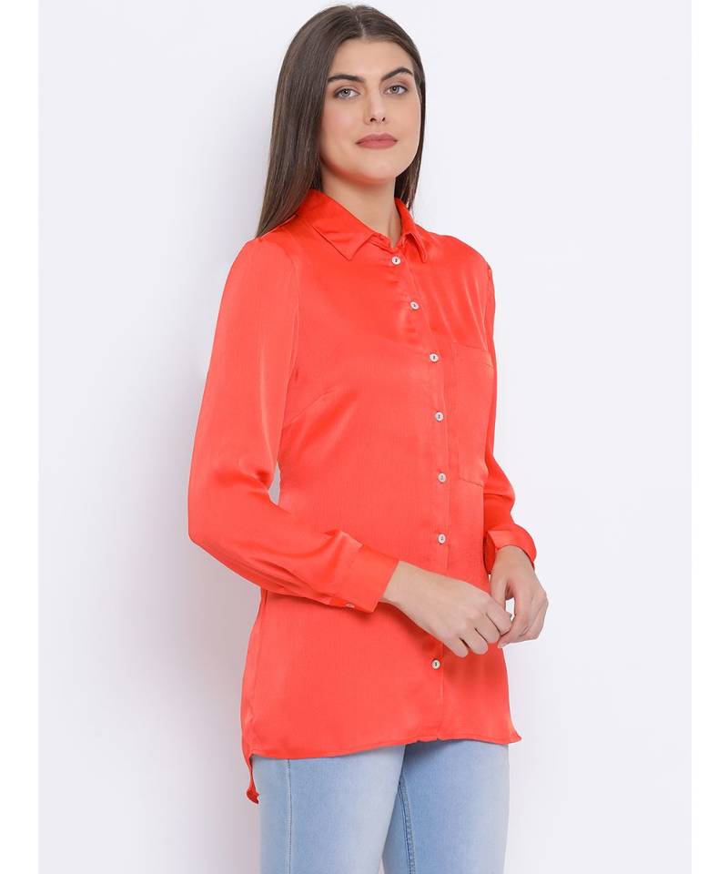 Orange Sassy Women Shirt