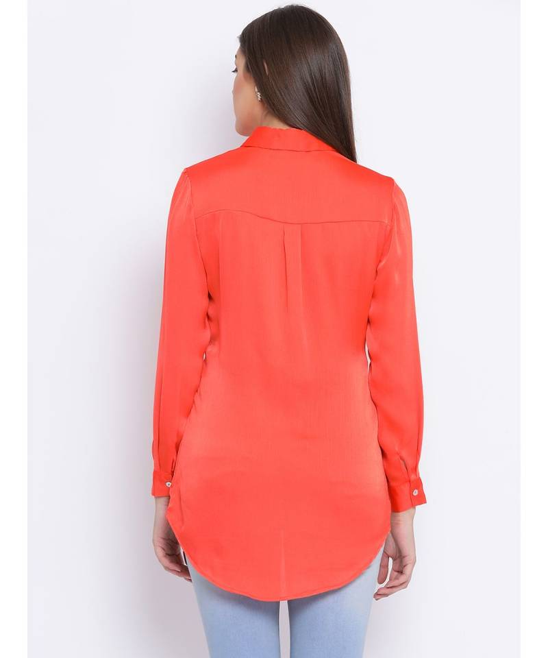 Orange Sassy Women Shirt