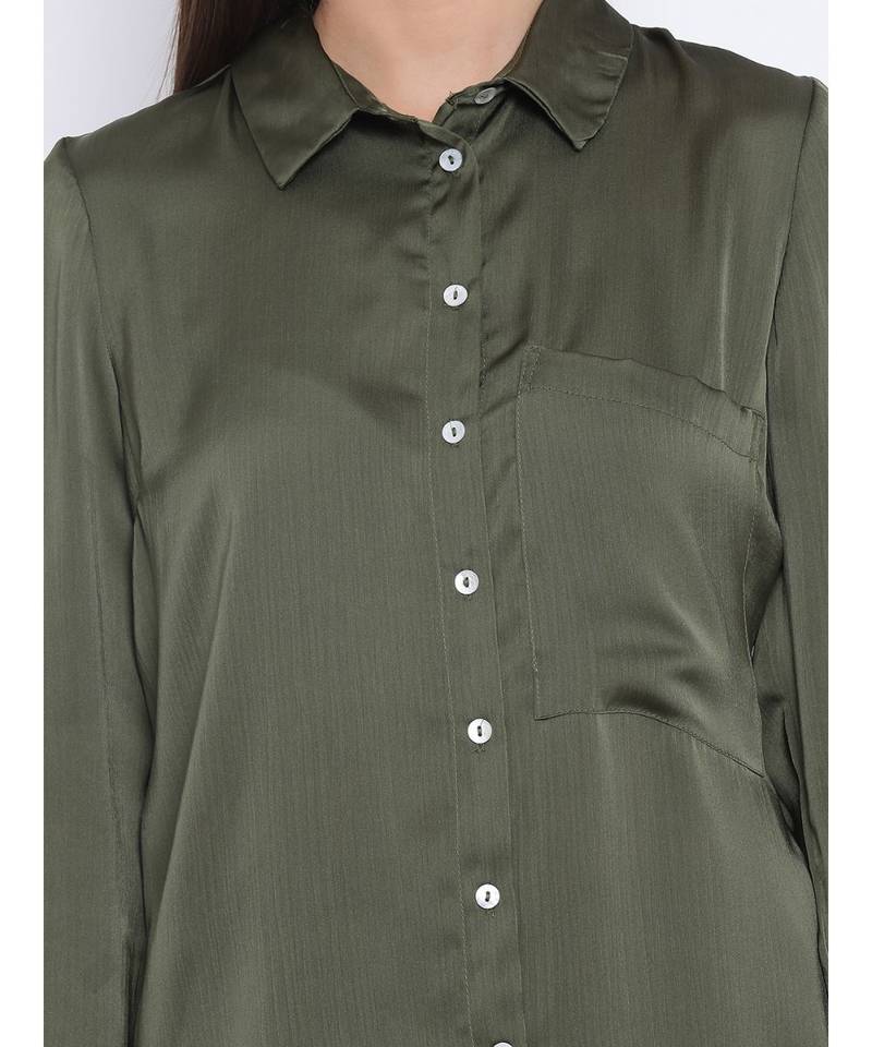 Khaki Sassy Women Shirt