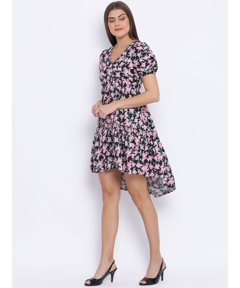 Floral Dante Assymetric Hem Women Dress