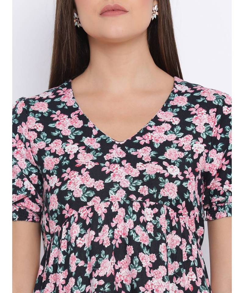 Floral Dante Assymetric Hem Women Dress
