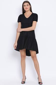 Black Benny Assymetric Hem Women Dress