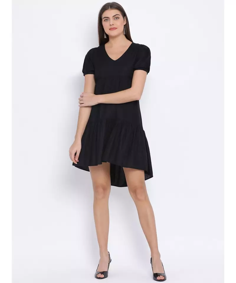 Black Benny Assymetric Hem Women Dress