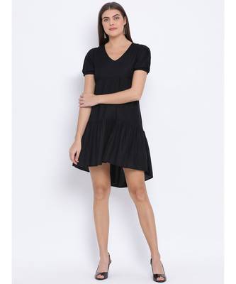 Black Benny Assymetric Hem Women Dress 1