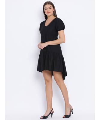 Black Benny Assymetric Hem Women Dress 2