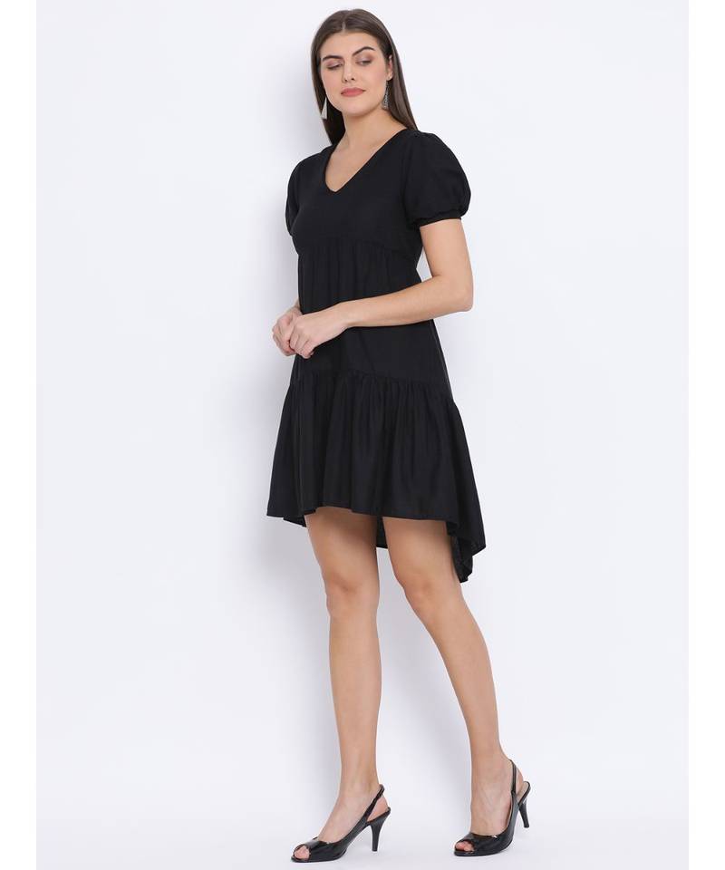 Black Benny Assymetric Hem Women Dress