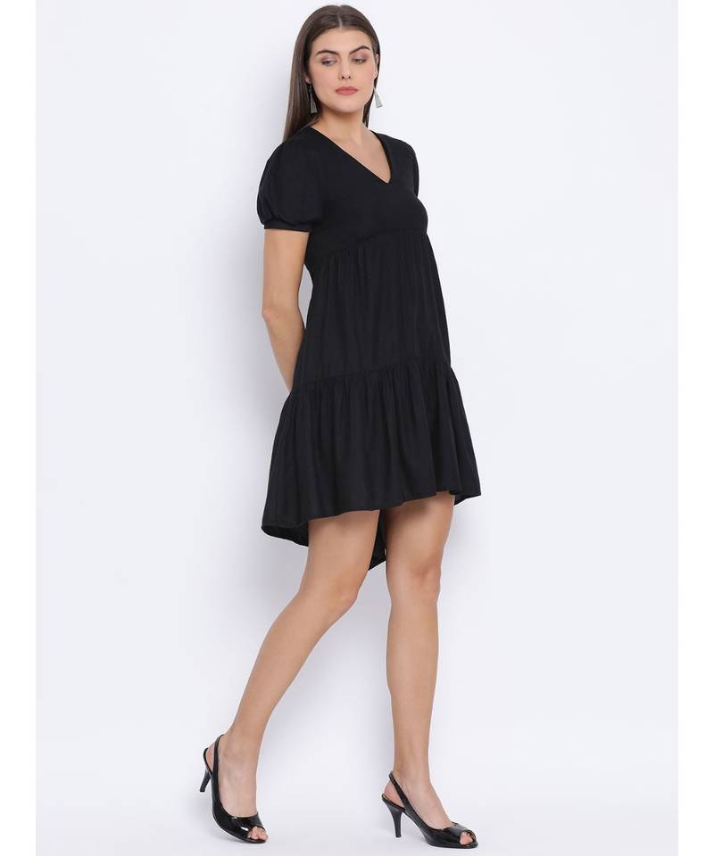 Black Benny Assymetric Hem Women Dress
