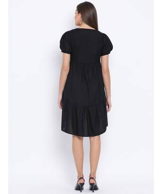 Black Benny Assymetric Hem Women Dress 4