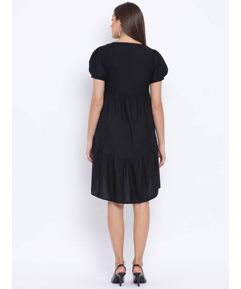 Black Benny Assymetric Hem Women Dress