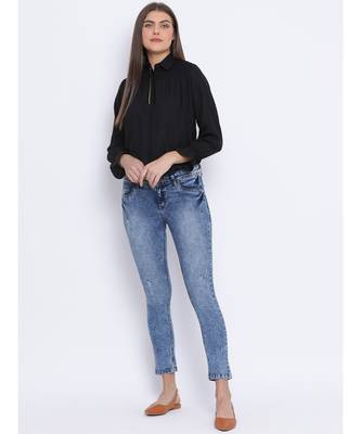 Black Shelly Zipper Women Tunic 2
