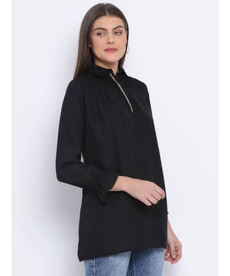 Black Shelly Zipper Women Tunic 3