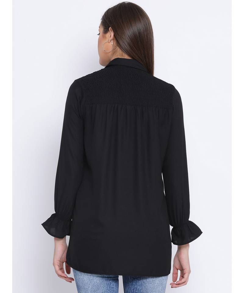 Black Shelly Zipper Women Tunic