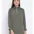 Khaki Lee Zipper Women Tunic