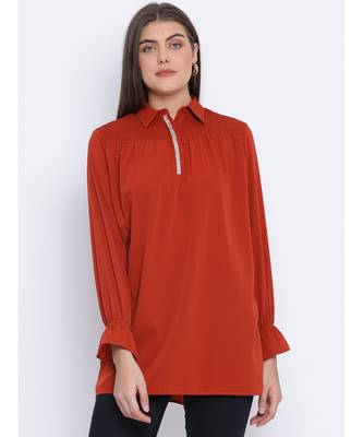 Rust Cory Zipper Women Tunic 1