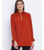 Rust Cory Zipper Women Tunic