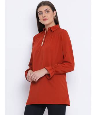 Rust Cory Zipper Women Tunic 3