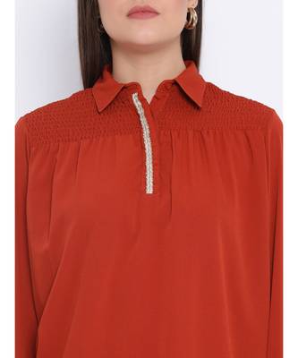 Rust Cory Zipper Women Tunic 5