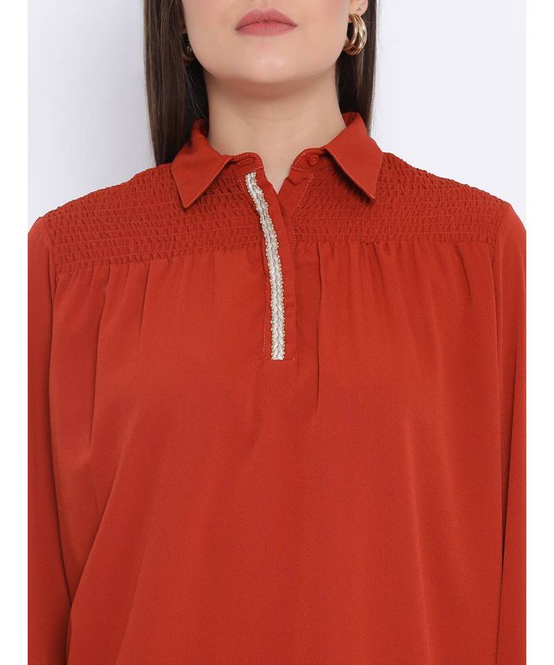 Rust Cory Zipper Women Tunic