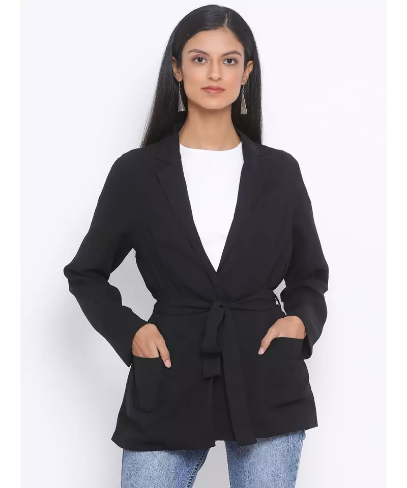 Black Glitter Luxurious Women Jacket