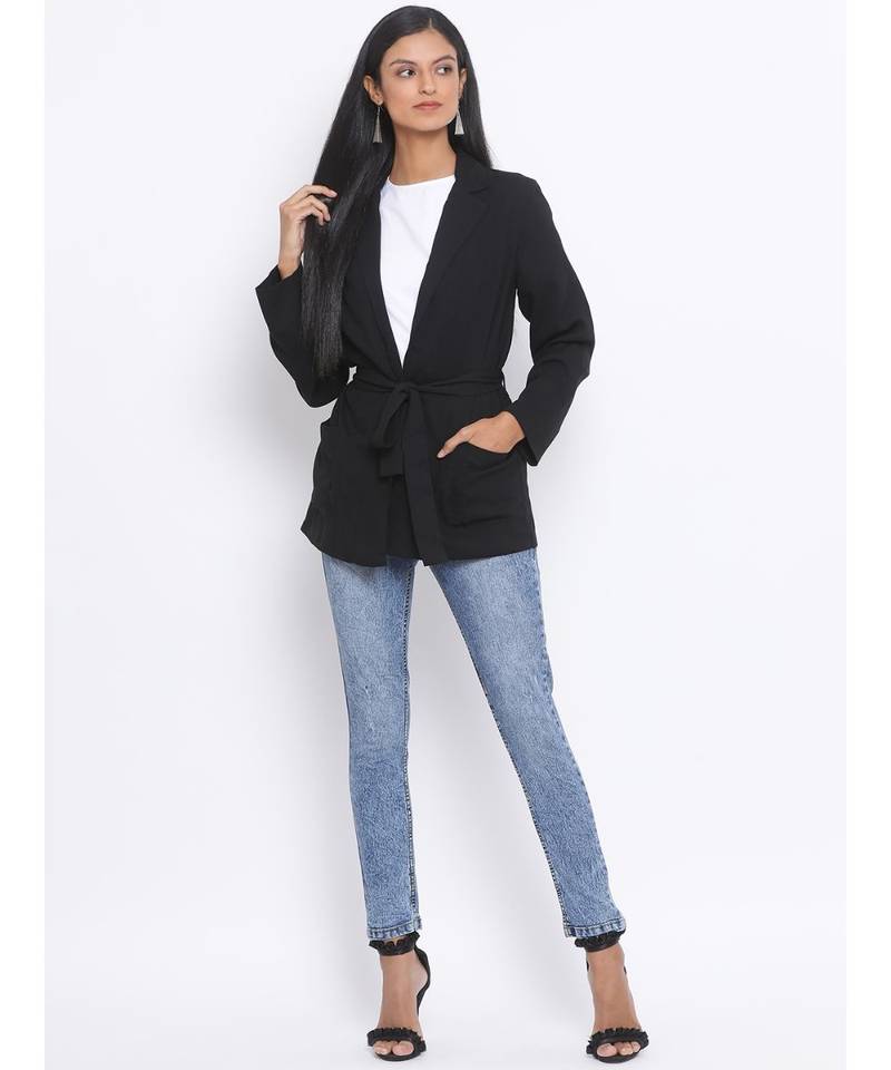 Black Glitter Luxurious Women Jacket