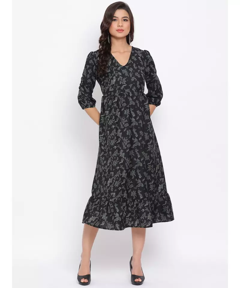 Green Floral Nelly Maxi Women Dress