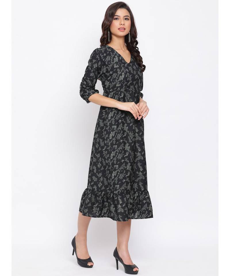 Green Floral Nelly Maxi Women Dress