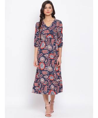 Red Paisley Print Maxi Women Dress 1