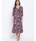 Red Paisley Print Maxi Women Dress