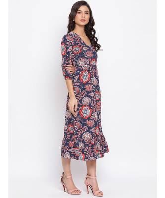 Red Paisley Print Maxi Women Dress 3