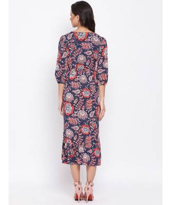 Red Paisley Print Maxi Women Dress 4