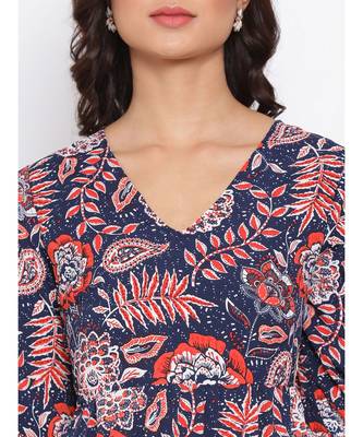 Red Paisley Print Maxi Women Dress 5