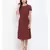 Maroon Lace Detail Women Dress