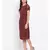 Maroon Lace Detail Women Dress